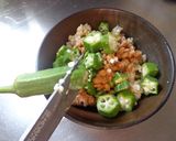 最速の朝採りオクラの納豆丼作り方6写真