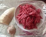みそ味ひき肉中華丼作り方1写真
