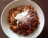 みそ味ひき肉中華丼作り方6写真