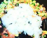 ♥焼き鮭と卵の醤油風味のチャーハン♥作り方3写真