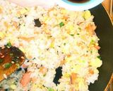 ♥焼き鮭と卵の醤油風味のチャーハン♥作り方4写真