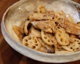 秋味!豚バラとレンコンの照り焼き作り方6写真