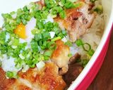 わさび醤油でバターチキン丼作り方4写真