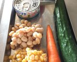 オイル控えめ ツナと大豆のオーロラサラダ作り方1写真
