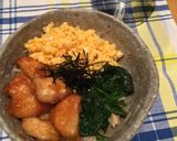 とり胸ほうれん卵の三色丼★作り方8写真