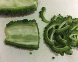 ゴーヤと焼き揚げ入り甘酢タレ和え作り方1写真