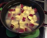 ストウブ鍋でホクホク♪塩糀のさつま芋ご飯作り方3写真