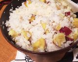 ストウブ鍋でホクホク♪塩糀のさつま芋ご飯作り方5写真