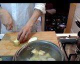 根菜とキノコの味噌汁作り方1写真