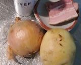 ソイッシュ入り、じゃがいもと玉ねぎスープ作り方1写真