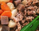 牛バラ薄切り肉でがっつり煮込み作り方4写真