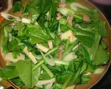 小松菜と豚肉と筍のオイマヨ炒め作り方5写真