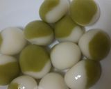 マーブル白玉 抹茶味作り方4写真