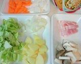 ワンポットパスタ ◇味噌スープサラダ作り方2写真