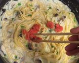 ワンポットパスタ☆豆乳めんたいクリーム作り方5写真