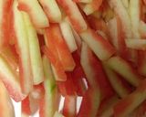 簡単ビニール袋でスイカの皮のお漬け物作り方1写真