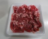 豚こまと茄子・葱❀甘辛味噌炒め作り方1写真