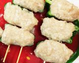 絶品！ピーマンの肉詰め風つくね焼き鳥作り方5写真