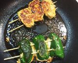 絶品！ピーマンの肉詰め風つくね焼き鳥作り方8写真