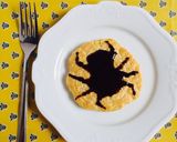 ハロウィン朝ごはん☆スパイダーパンケーキ作り方3写真