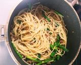 ひき肉とニラのパスタ柚子胡椒風味作り方5写真
