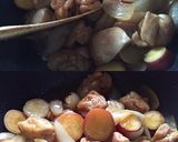 サツマイモと鶏肉の甘酢醤油バター炒め作り方7写真