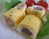 ハンバーグ＆からあげ☆ポテト玉子巻き作り方4写真