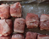 厚揚げの豚コマ巻き トマト煮込み作り方2写真