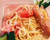 牛乳無くて→シーザー☆明太トマトパスタ作り方12写真