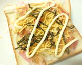 紫蘇＊生姜香る❀ベーコン×玉葱和トースト作り方3写真