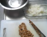 納豆おろし梅シソパスタ作り方1写真