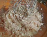 鶏挽きと豆腐のつくね詰め♪南瓜リング作り方7写真
