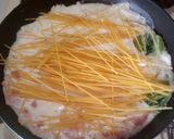 ワンポットパスタ白菜ベーコンカルボナーラ作り方2写真