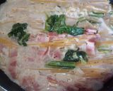 ワンポットパスタ白菜ベーコンカルボナーラ作り方3写真