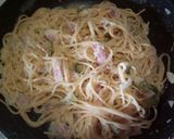 ワンポットパスタ白菜ベーコンカルボナーラ作り方4写真
