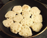 おからもちで♪蓮根のはさみ焼き　甘酢あん作り方6写真