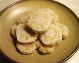おからもちで♪蓮根のはさみ焼き　甘酢あん作り方10写真