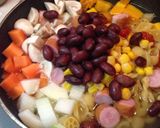 ワンポットパスタ！ホットベジ豆サラダ作り方2写真