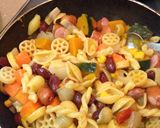 ワンポットパスタ！ホットベジ豆サラダ作り方4写真