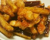 さつまいもと鶏むね肉の甘酢照り焼き～作り方4写真