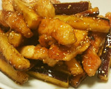 さつまいもと鶏むね肉の甘酢照り焼き～作り方4写真