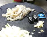 スペイン式イカ墨のスパゲティー作り方1写真