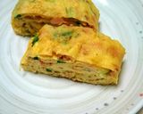 鮭フレークとネギのごま入り卵焼き作り方4写真