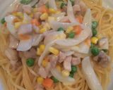 簡単で適当なチキンのホワイトスープパスタ作り方8写真