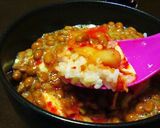 朝御飯にも！納豆+豆腐+キムチ丼作り方6写真