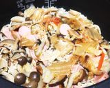 キムチとキノコの炊き込みごはん作り方4写真
