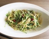 ちりめんじゃこと水菜のペペロンチーノ作り方4写真