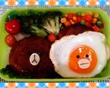 リラックマの簡単ロコモコ弁当作り方3写真