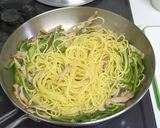ベーコンとピーマンのパスタカルボナーラ風作り方6写真