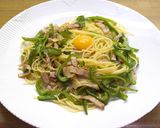 ベーコンとピーマンのパスタカルボナーラ風作り方7写真